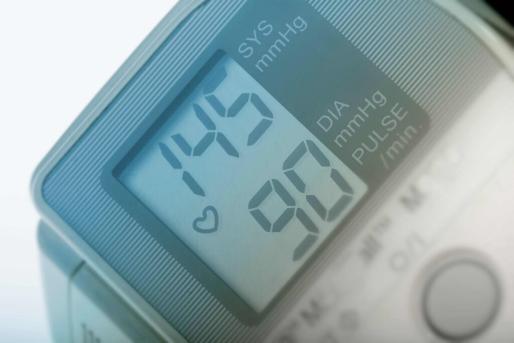 Blood pressure gauge reader 145 over 90